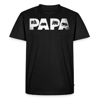 Papa agriculteur, amoureux des tracteurs - T-shirt Premium bio Homme - noir - Devant - Nico (187cm)