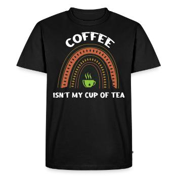 Le café n’est pas mon truc - T-shirt Premium bio Homme - noir - Devant - Nico (187cm)