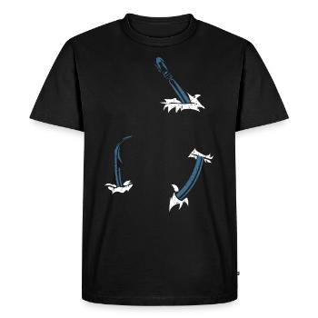 Fishermen, fishing, fishing hooks - Men's Premium Organic T-Shirt - black - Front - Nico (187cm)