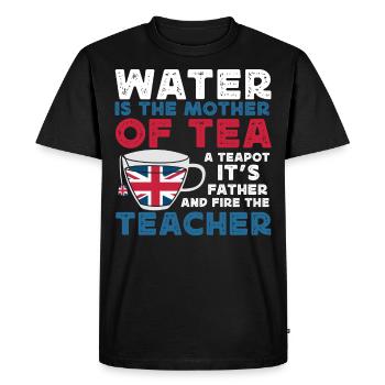 Tea lovers, tea drinkers, tea time - Men's Premium Organic T-Shirt - black - Front - Nico (187cm)