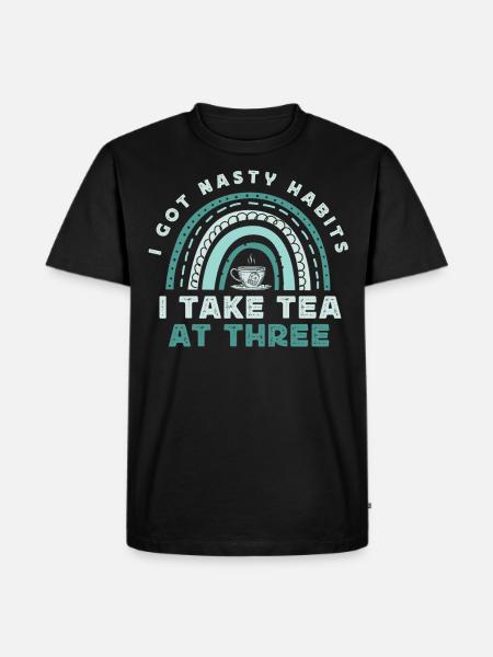 Teeliebhaber, Teetrinker, Teezeit - Männer Premium Bio T-Shirt - Schwarz