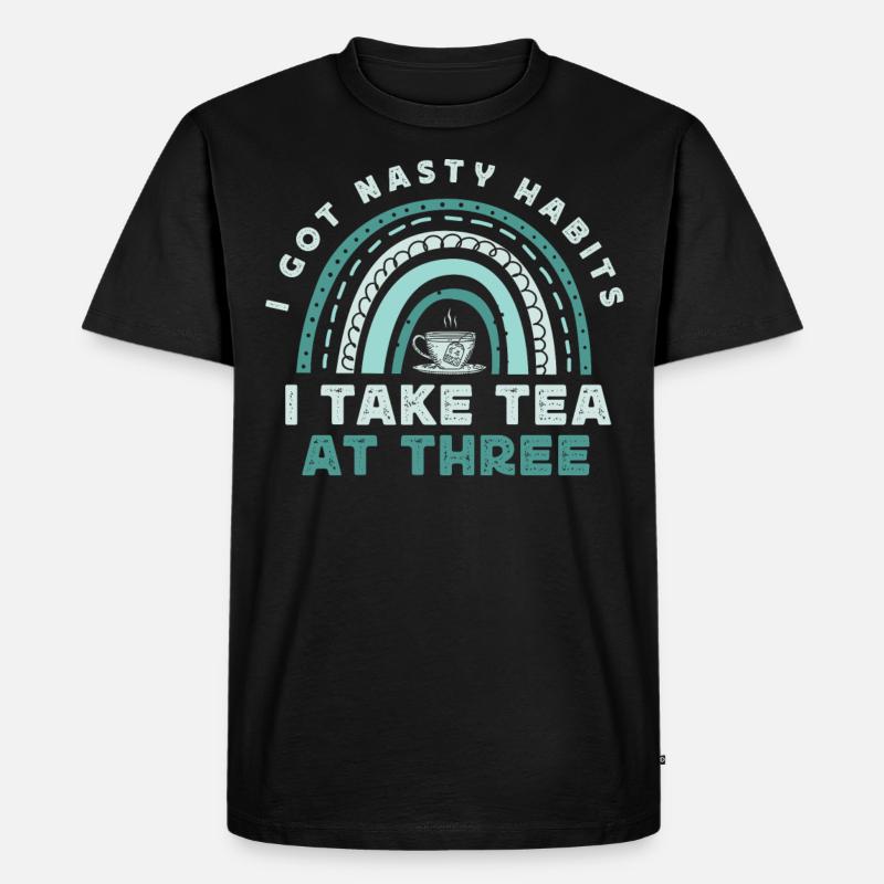 Teeliebhaber, Teetrinker, Teezeit - Männer Premium Bio T-Shirt - Schwarz