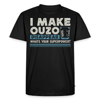 I let ouzo disappear - Men's Premium Organic T-Shirt - black - Front - Nico (187cm)