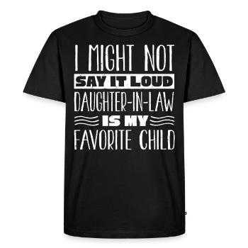 Belle-fille Mon enfant préféré - T-shirt Premium bio Homme - noir - Devant - Nico (187cm)
