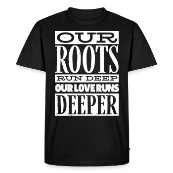 Arbre généalogique, nos racines vont plus loin - T-shirt Premium bio Homme - noir - Devant - Nico (187cm)
