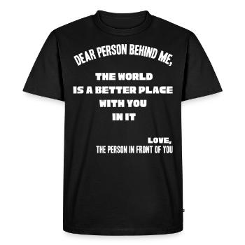 Personne derrière moi, un meilleur endroit - T-shirt Premium bio Homme - noir - Devant - Nico (187cm)