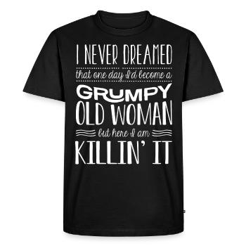 Grumpy old man, here I am - Men's Premium Organic T-Shirt - black - Front - Nico (187cm)