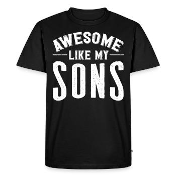 Great as my sons - Men's Premium Organic T-Shirt - black - Front - Nico (187cm)