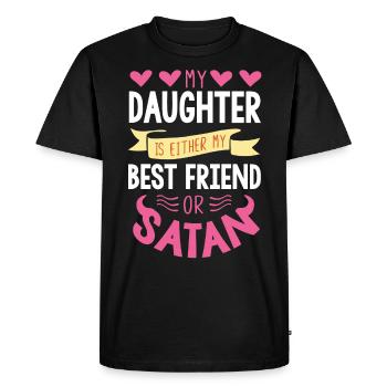 La fille est soit ma meilleure amie Satan - T-shirt Premium bio Homme - noir - Devant - Nico (187cm)