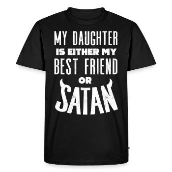 La fille est soit ma meilleure amie Satan - T-shirt Premium bio Homme - noir - Devant - Nico (187cm)