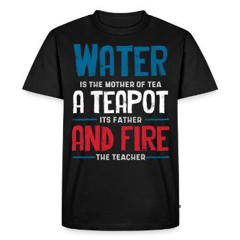Tea lovers, tea drinkers, tea, tea time - Men's Premium Organic T-Shirt - black - Front - Nico (187cm)