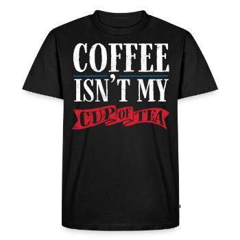 Tea lovers, tea drinkers, tea, tea time - Men's Premium Organic T-Shirt - black - Front - Nico (187cm)