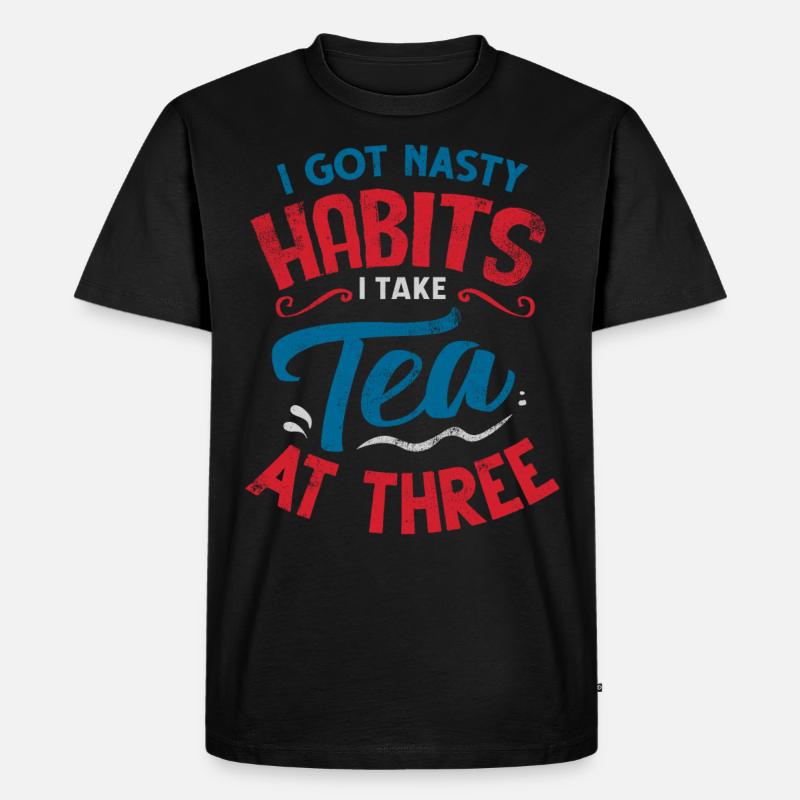 Teeliebhaber, Teetrinker, Tee, Teezeit - Männer Premium Bio T-Shirt - Schwarz