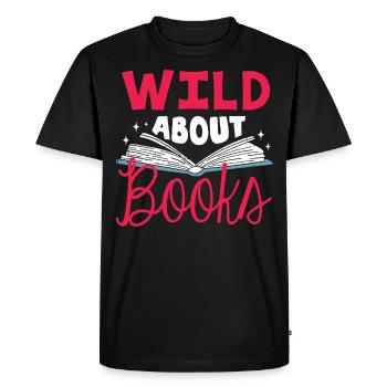 Wild About Books, Readers, Bookworm - Men's Premium Organic T-Shirt - black - Front - Nico (187cm)