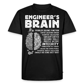 Engineers Brain, Engineer - Men's Premium Organic T-Shirt - black - Front - Nico (187cm)