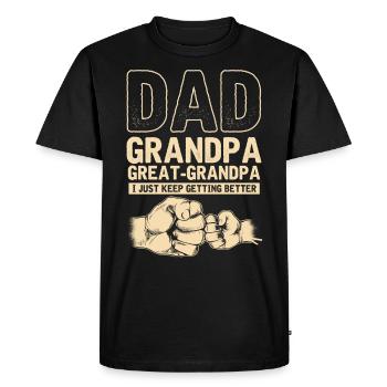 Papa Grandpa, Great-grandson Grandpa - Men's Premium Organic T-Shirt - black - Front - Nico (187cm)