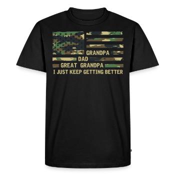 Papa Grandpa, Great-grandson Grandpa - Men's Premium Organic T-Shirt - black - Front - Nico (187cm)