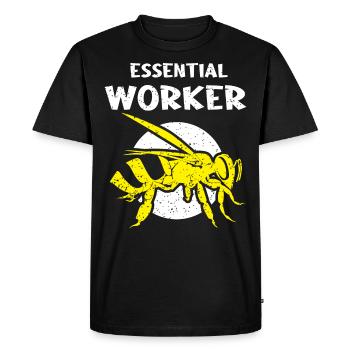 Essential worker, bee, beekeeper, honeycomb - Men's Premium Organic T-Shirt - black - Front - Nico (187cm)
