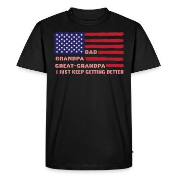 Papa Grandpa, Great-grandson Grandpa - Men's Premium Organic T-Shirt - black - Front - Nico (187cm)