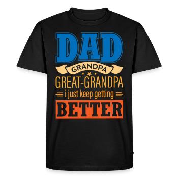 Papa Grandpa, Great-grandson Grandpa - Men's Premium Organic T-Shirt - black - Front - Nico (187cm)