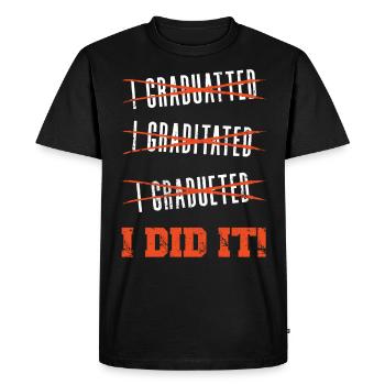 Degree, Graduation - Men's Premium Organic T-Shirt - black - Front - Nico (187cm)