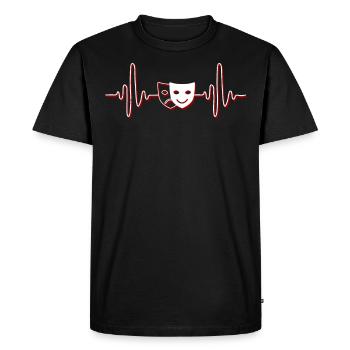 Theater Nerd, Theater masks - Men's Premium Organic T-Shirt - black - Front - Nico (187cm)