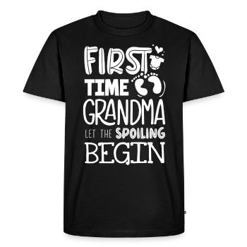 Grand-mère pour la première fois - T-shirt Premium bio Homme - noir - Devant - Nico (187cm)