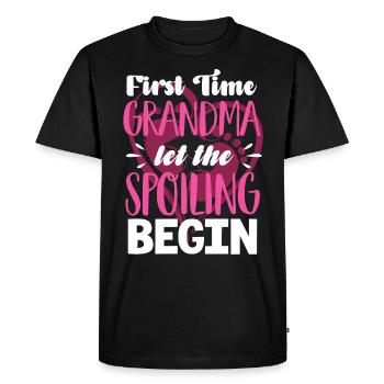 Grand-mère pour la première fois - T-shirt Premium bio Homme - noir - Devant - Nico (187cm)
