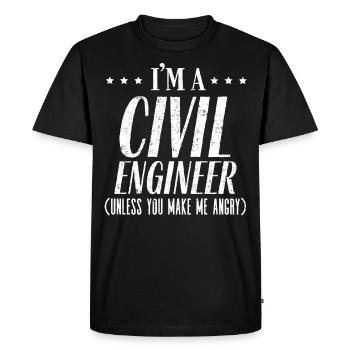 Je suis ingénieur civil - T-shirt Premium bio Homme - noir - Devant - Nico (187cm)