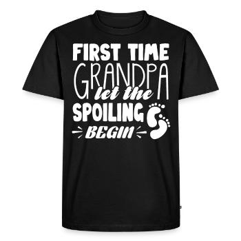 Grandpa for the first time - Men's Premium Organic T-Shirt - black - Front - Nico (187cm)