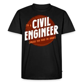 Je suis ingénieur civil - T-shirt Premium bio Homme - noir - Devant - Nico (187cm)