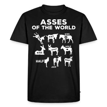 Ânes du monde, ânes - T-shirt Premium bio Homme - noir - Devant - Nico (187cm)