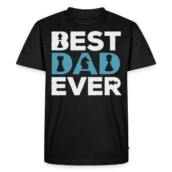 Père d’échecs, cadeau de joueur d’échecs, - T-shirt Premium bio Homme - noir - Devant - Nico (187cm)