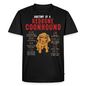 Anatomie d’un Redbone Coonhound - T-shirt Premium bio Homme - noir - Devant - Nico (187cm)