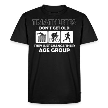 Triathletes will not change old Age group - Men's Premium Organic T-Shirt - black - Front - Nico (187cm)