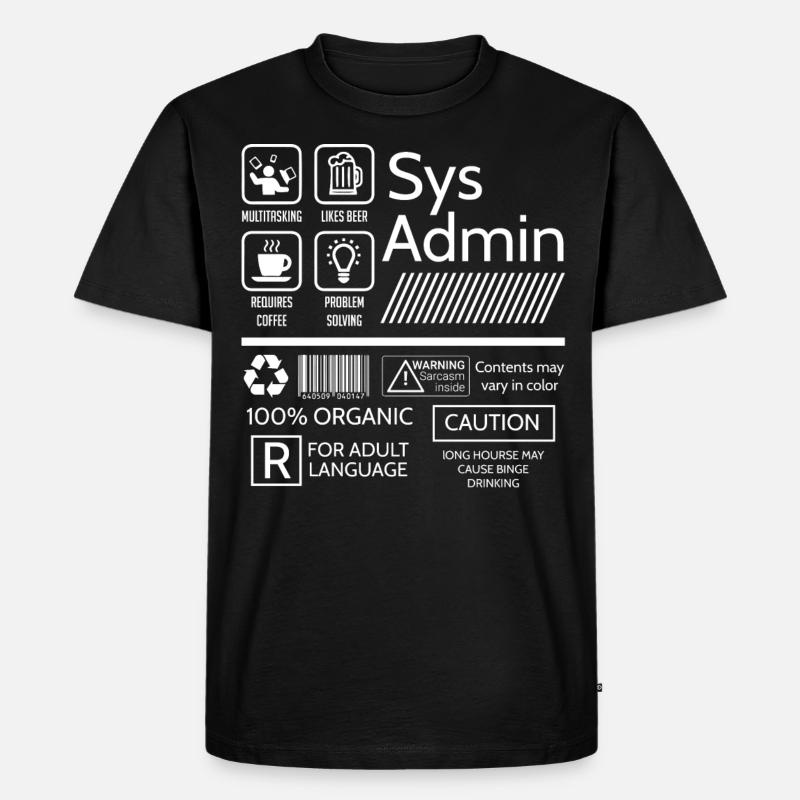 Systemadministrator, Systemadministrator - Männer Premium Bio T-Shirt - Schwarz