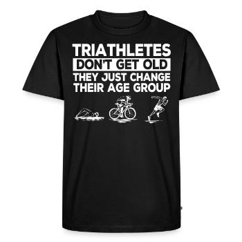 Triathletes will not change old Age group - Men's Premium Organic T-Shirt - black - Front - Nico (187cm)