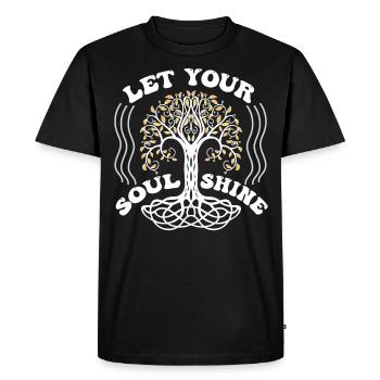 Put Your Soul Shine, Chakra Astrology - Men's Premium Organic T-Shirt - black - Front - Nico (187cm)