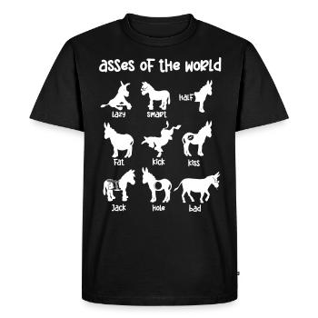 Ânes du monde, ânes - T-shirt Premium bio Homme - noir - Devant - Nico (187cm)