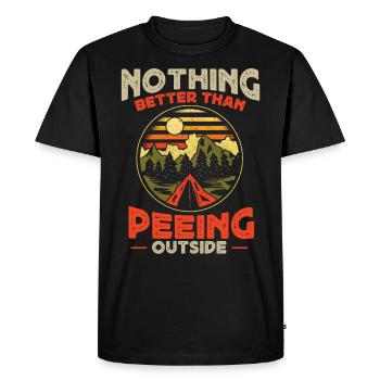 Rien de mieux que de faire dehors - T-shirt Premium bio Homme - noir - Devant - Nico (187cm)