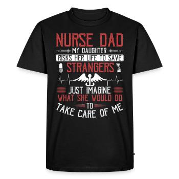 Cadeau d’infirmière Papa - T-shirt Premium bio Homme - noir - Devant - Nico (187cm)