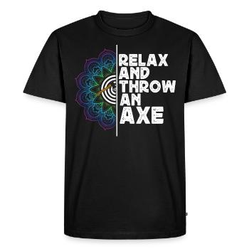 Axe Throw, Throw An Axe - Men's Premium Organic T-Shirt - black - Front - Nico (187cm)