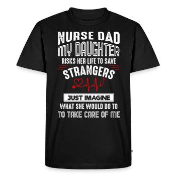 Cadeau d’infirmière Papa - T-shirt Premium bio Homme - noir - Devant - Nico (187cm)