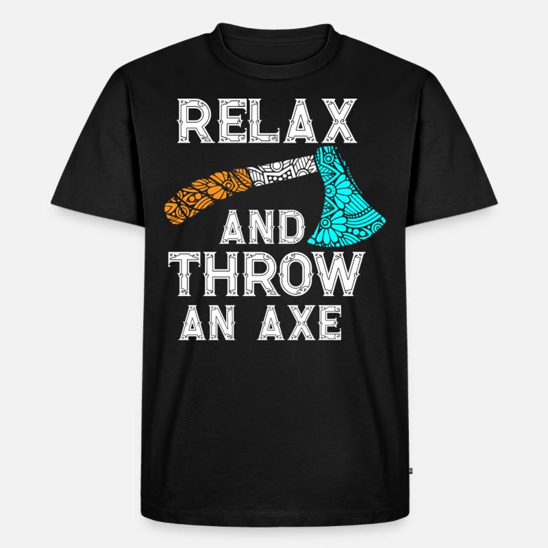 Axe Throw, Throw An Axe - Men's Premium Organic T-Shirt - black