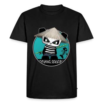 Angel Panda, Pêcheur Pêcheur Pêcheur Poisson Enfants - T-shirt Premium bio Homme - noir - Devant - Nico (187cm)