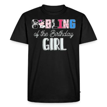 Anniversaire de vache, fille d’anniversaire de fermier - T-shirt Premium bio Homme - noir - Devant - Nico (187cm)