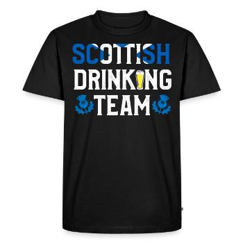 Scottish Drinking Team, Écosse - T-shirt Premium bio Homme - noir - Devant - Nico (187cm)