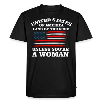 États-Unis d’Amérique, Terre de liberté - T-shirt Premium bio Homme - noir - Devant - Nico (187cm)