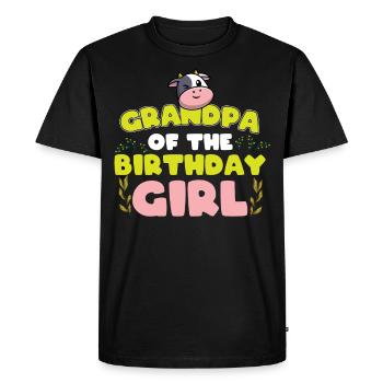 Anniversaire de vache, fille d’anniversaire de fermier - T-shirt Premium bio Homme - noir - Devant - Nico (187cm)