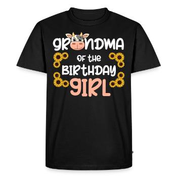 Anniversaire de vache, fille d’anniversaire de fermier - T-shirt Premium bio Homme - noir - Devant - Nico (187cm)